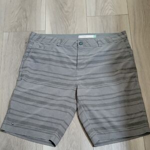 Linksoul Gray Striped Men's Flat Front Shorts